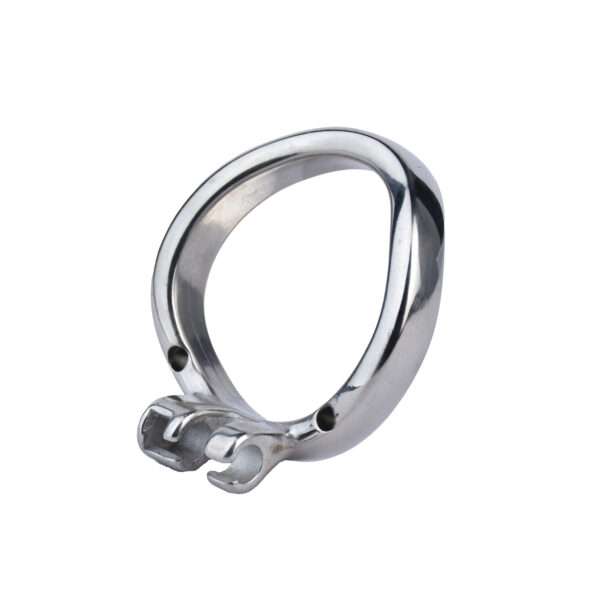 curved chastity ring tilted view